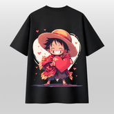 Cute Pirate Heart Anime Inspired Oversized T-Shirt