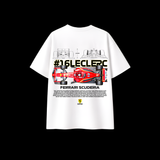 #16 Leclerc Ferrari Oversized T-Shirt – White