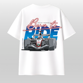 Born to Ride Formula Racing Oversized T-Shirt – Vintage F1 Graphic Tee
