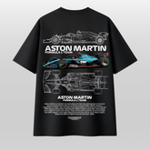 Aston Martin F1 Blueprint Oversized T-Shirt – Formula 1 Technical Racing Tee