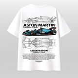 Aston Martin F1 Blueprint Oversized T-Shirt – Formula 1 Technical Racing Tee