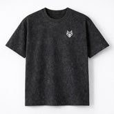 Plain Oversized T-Shirt – Black Acid Wash - WULFVERSE