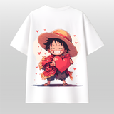Cute Pirate Heart Anime Inspired Oversized T-Shirt