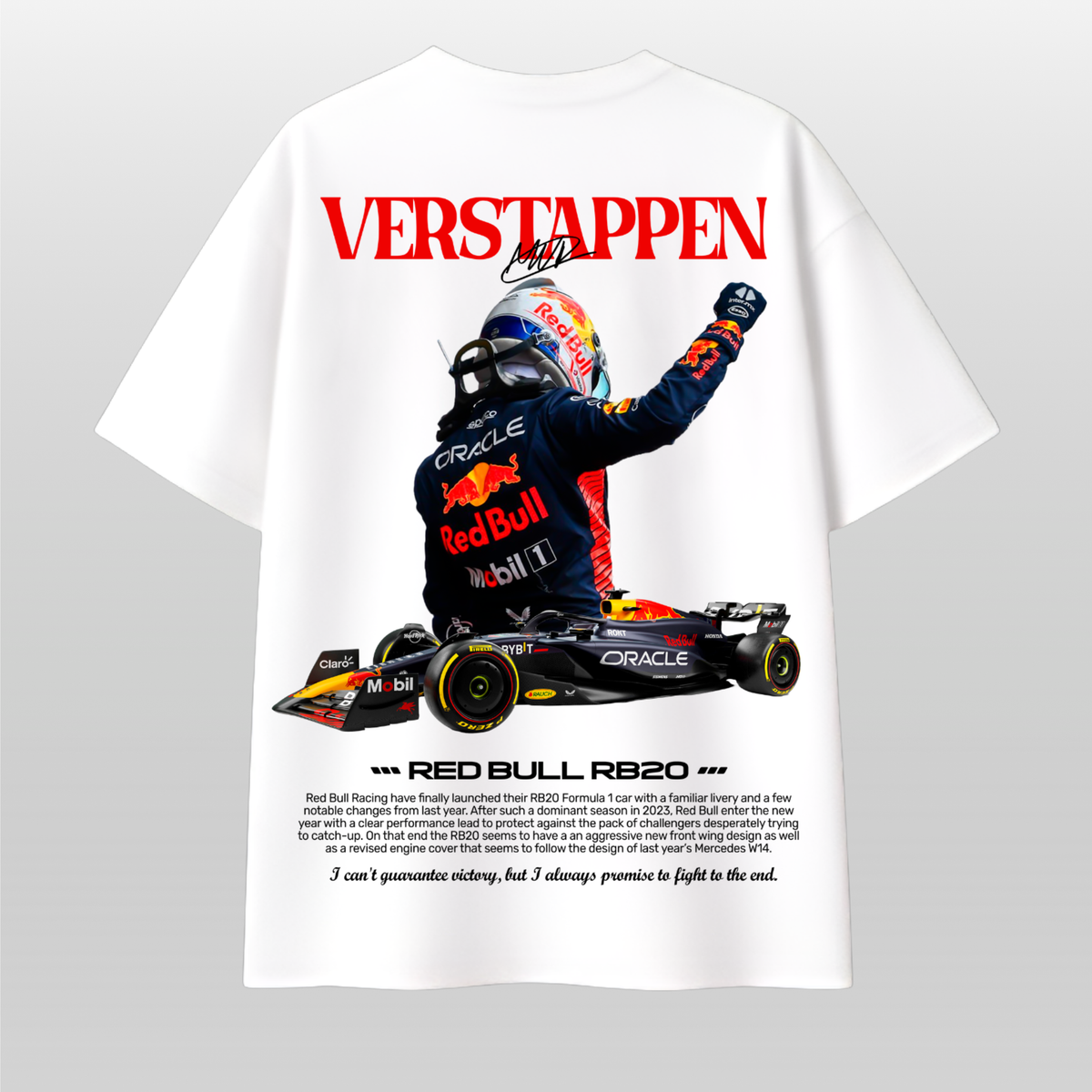Max Verstappen Red Bull RB20 Oversized T-Shirt – F1 Racing Graphic Tee