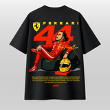 Lewis Hamilton Ferrari 44 Oversized T-Shirt – Cartoon Racing Graphic Tee