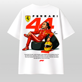 Lewis Hamilton Ferrari 44 Oversized T-Shirt – Cartoon Racing Graphic Tee