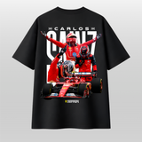 Carlos Sainz Ferrari F1 Oversized T-Shirt – Racing Graphic Streetwear Tee