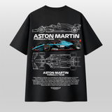 Aston Martin F1 Blueprint Oversized T-Shirt – Formula 1 Technical Racing Tee