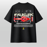 Charles Leclerc Ferrari F1 Oversized T-Shirt – #16 Scuderia Racing Tee