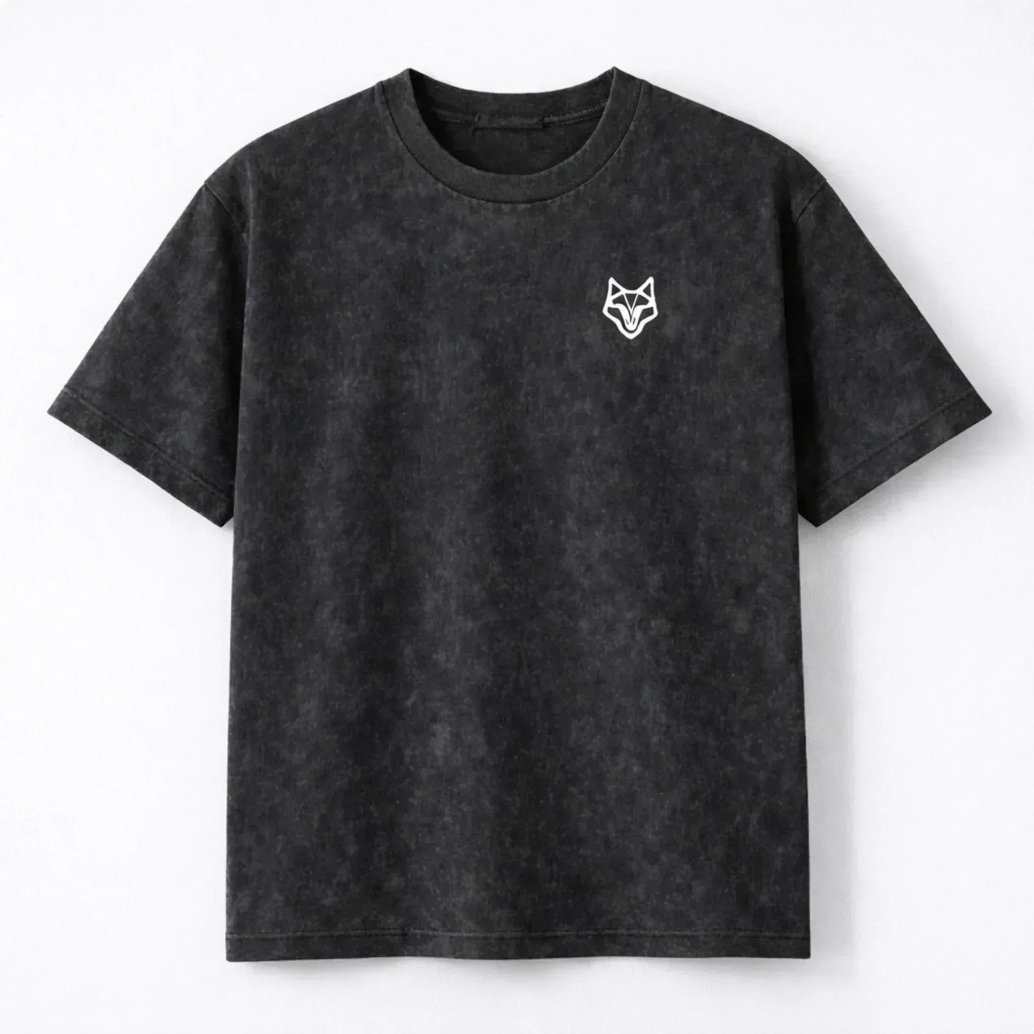 Plain Oversized T-Shirt – Black Acid Wash - WULFVERSE