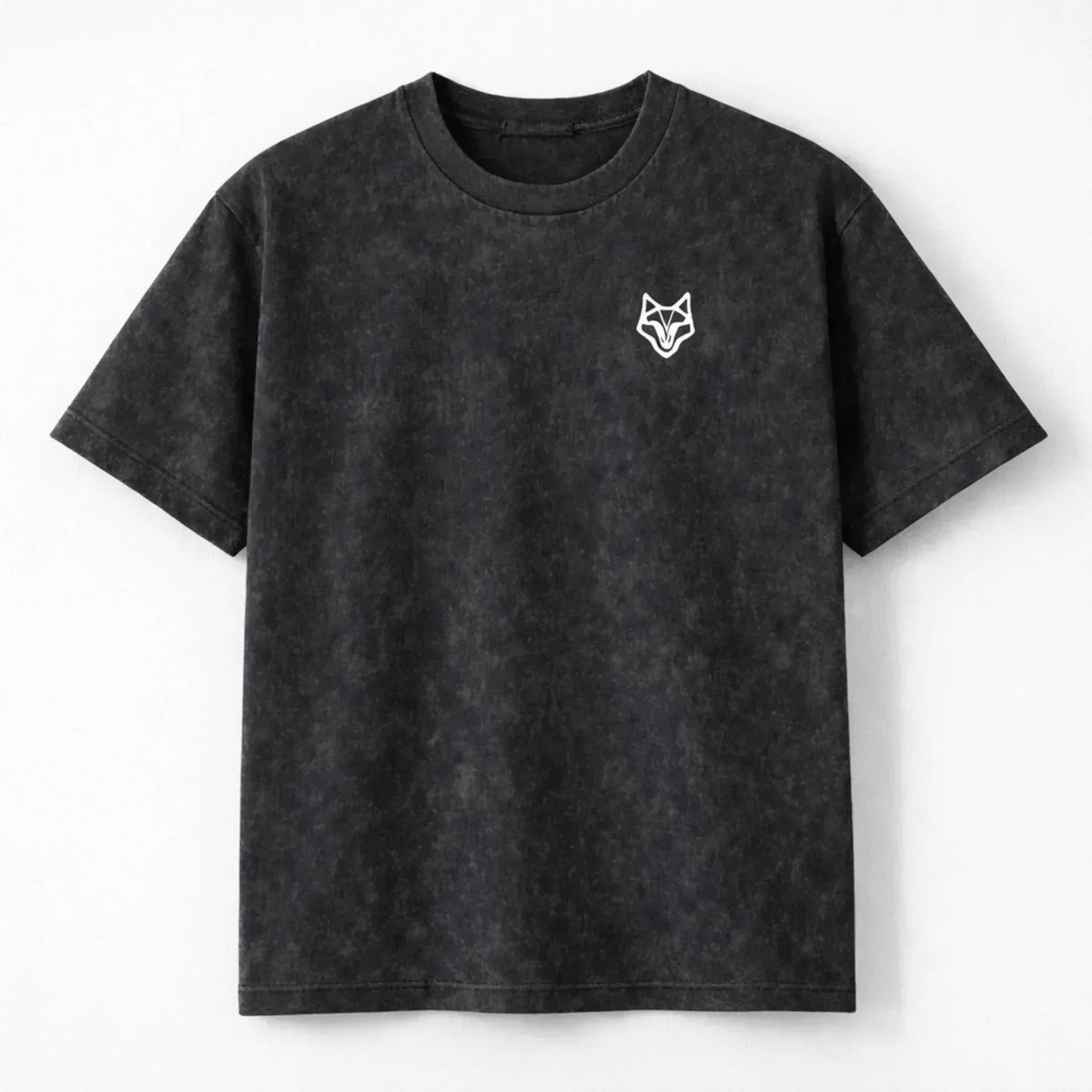 Plain Oversized T-Shirt – Black Acid Wash - WULFVERSE