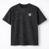 Plain Oversized T-Shirt – Black Acid Wash - WULFVERSE